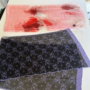 Bundle of 2 Pink and Purple Patterned Scarves